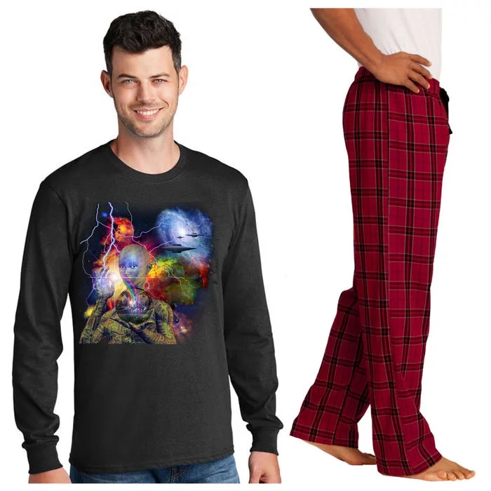 Alien Ufo In Space Long Sleeve Pajama Set