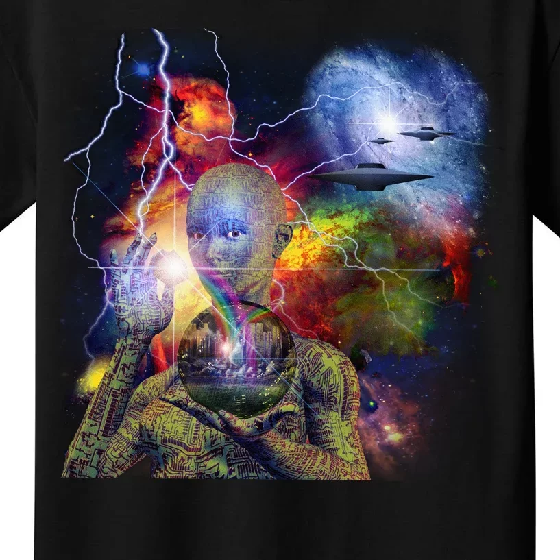 Alien Ufo In Space Kids T-Shirt