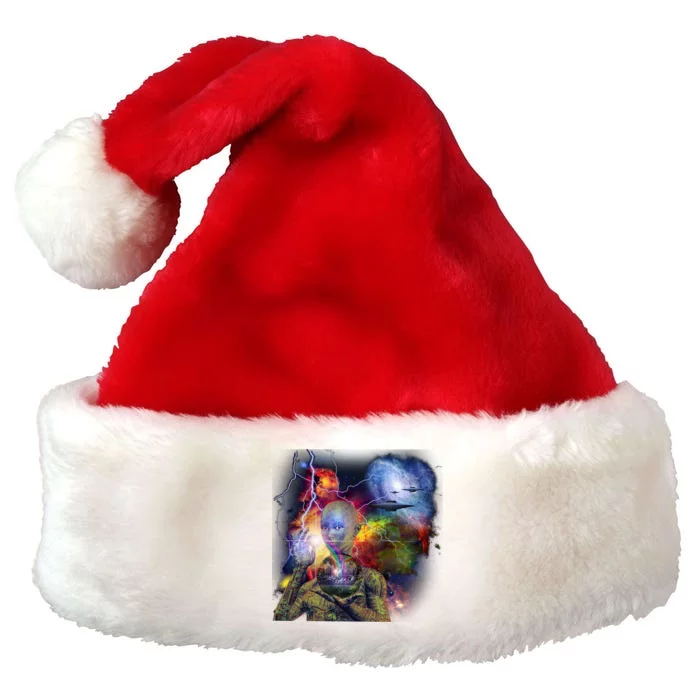 Alien Ufo In Space Premium Christmas Santa Hat