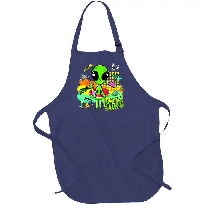 Alien Vibes Summertime Full-Length Apron With Pocket