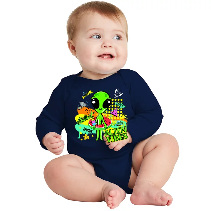 Alien Vibes Summertime Baby Long Sleeve Bodysuit