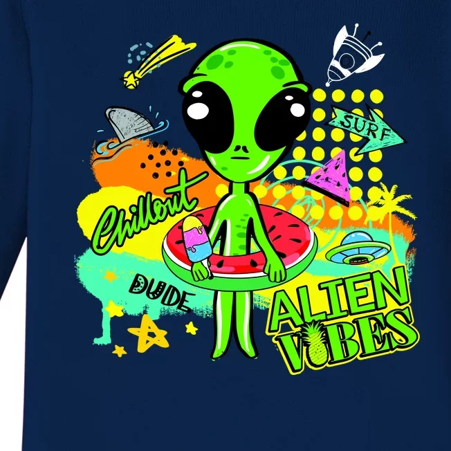 Alien Vibes Summertime Baby Long Sleeve Bodysuit