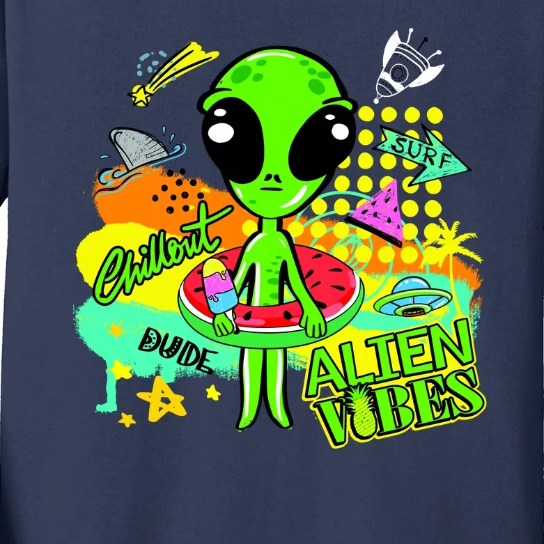 Alien Vibes Summertime Kids Long Sleeve Shirt