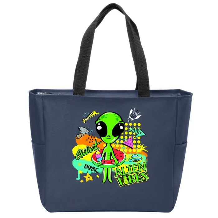 Alien Vibes Summertime Zip Tote Bag