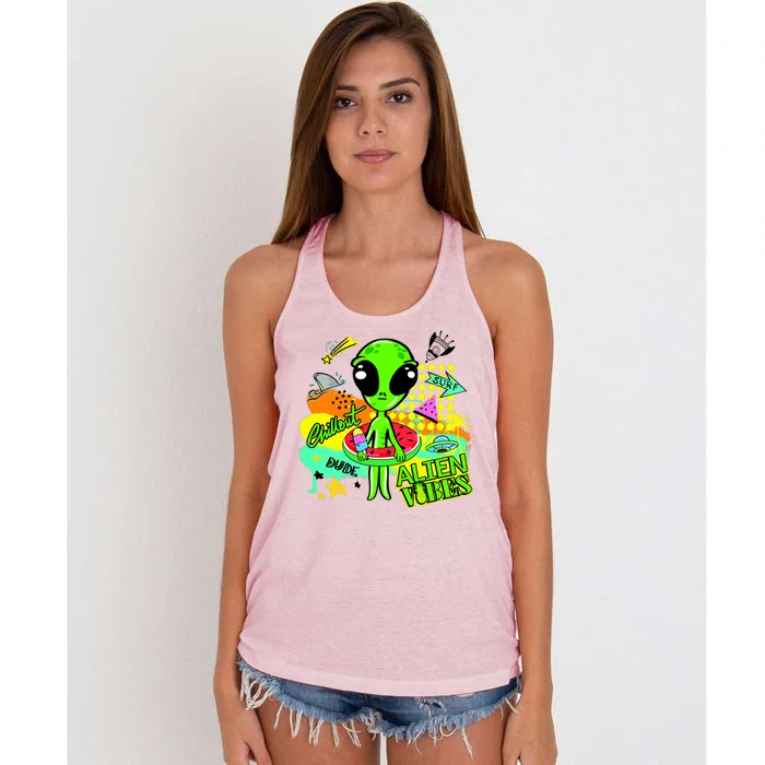 Alien Vibes Summertime Women's Knotted Racerback Tank