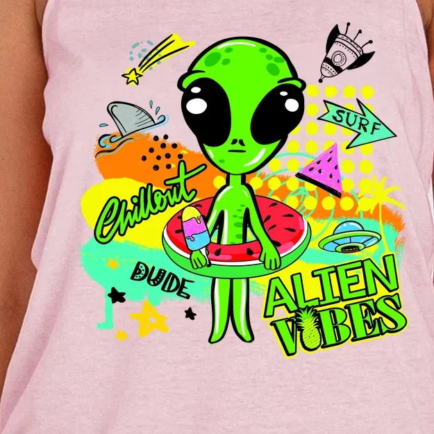 Alien Vibes Summertime Women's Knotted Racerback Tank