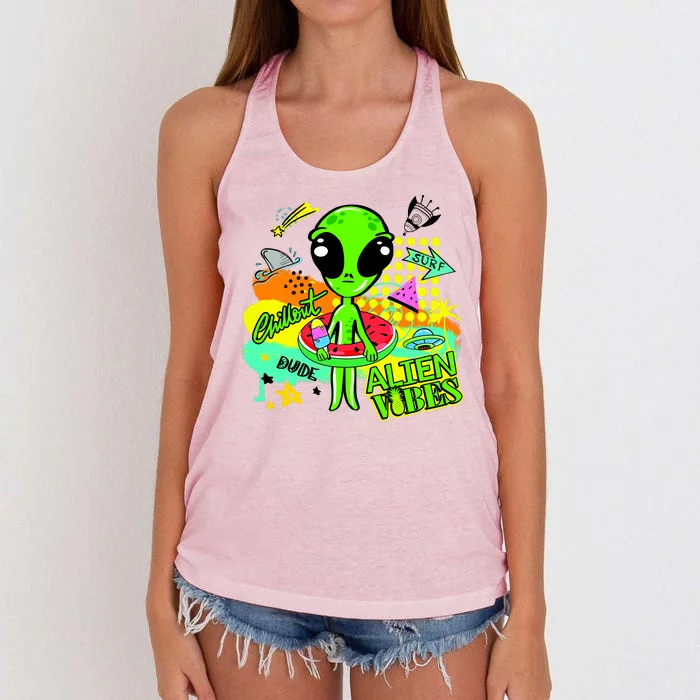 Alien Vibes Summertime Women's Knotted Racerback Tank