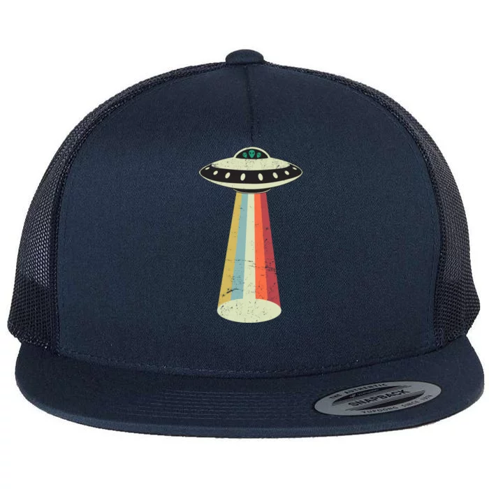 Alien Vintage UFO Space Ship Flat Bill Trucker Hat