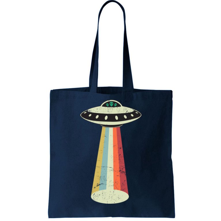 Alien Vintage UFO Space Ship Tote Bag