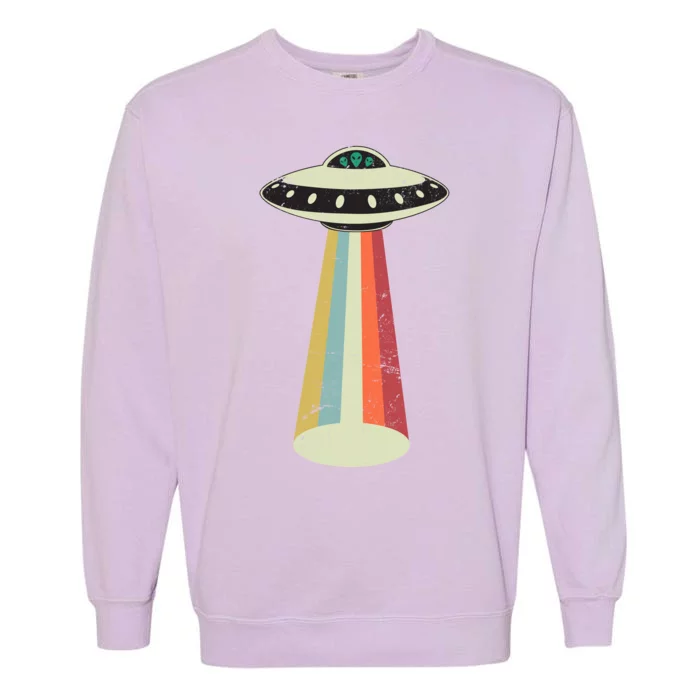 Alien Vintage UFO Space Ship Garment-Dyed Sweatshirt