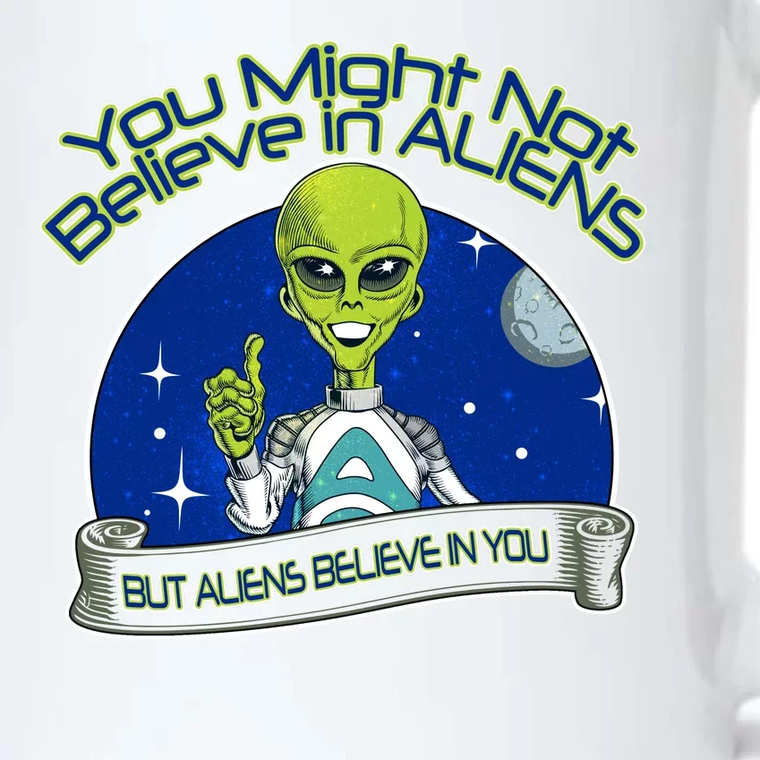 Aliens Believe In You Black Color Changing Mug