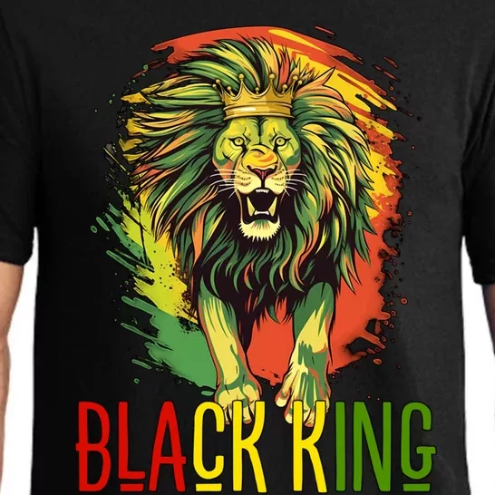 African Lion Junenth Black King Gift Pajama Set