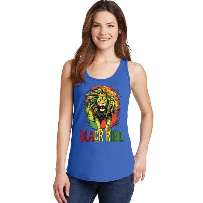 African Lion Junenth Black King Gift Ladies Essential Tank