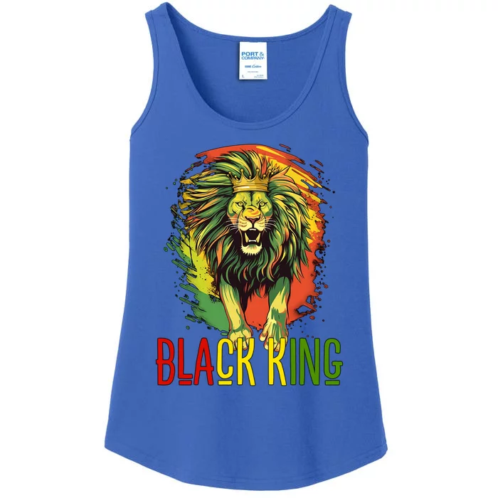 African Lion Junenth Black King Gift Ladies Essential Tank