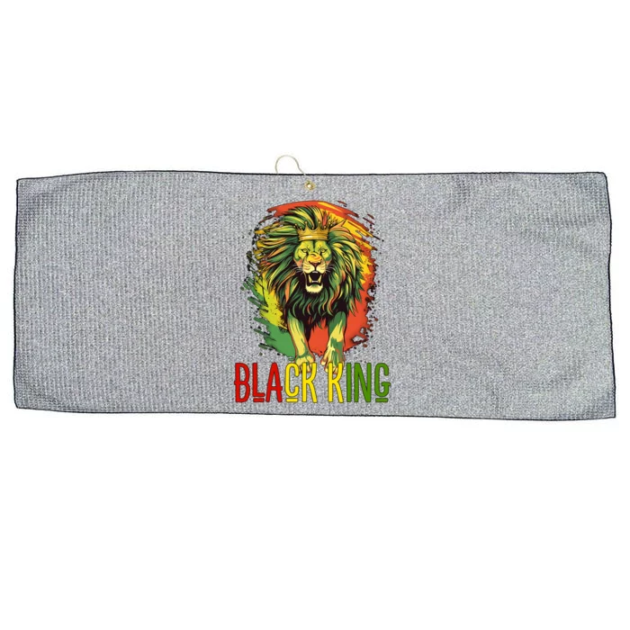 African Lion Junenth Black King Gift Large Microfiber Waffle Golf Towel