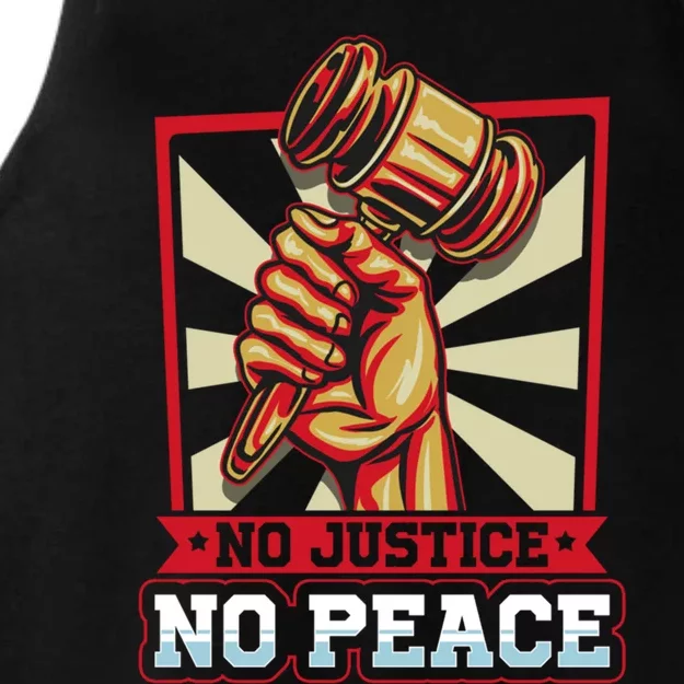 Attorney Lawyer Justice No Peace Judge Gift Ladies Tri-Blend Wicking Tank