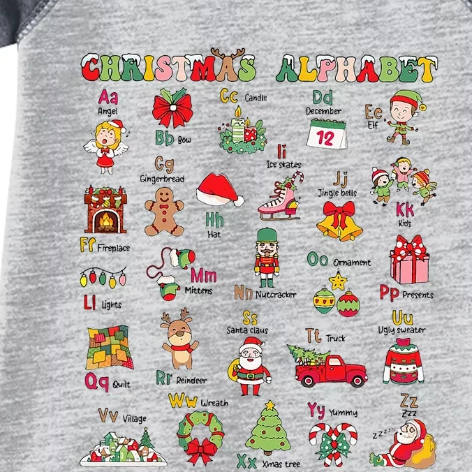 ABCs Learning Kindergarten Teacher Christmas Lights Alphabet Infant Baby Jersey Bodysuit