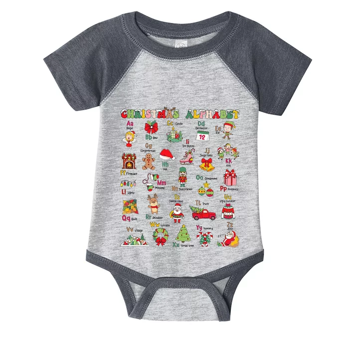 ABCs Learning Kindergarten Teacher Christmas Lights Alphabet Infant Baby Jersey Bodysuit