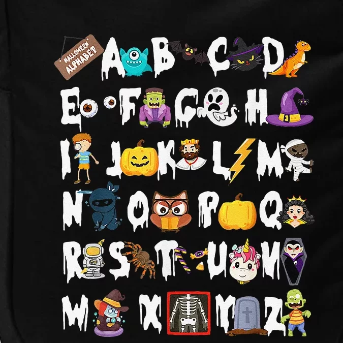 ABCs Learning Kindergarten Teacher Funny Halloween Alphabet Impact Tech Backpack