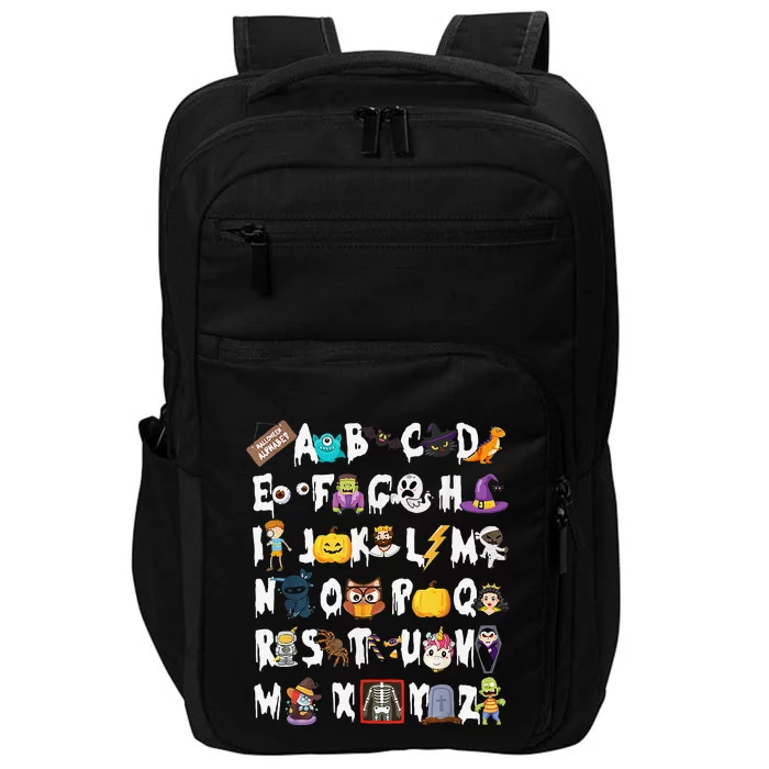 ABCs Learning Kindergarten Teacher Funny Halloween Alphabet Impact Tech Backpack