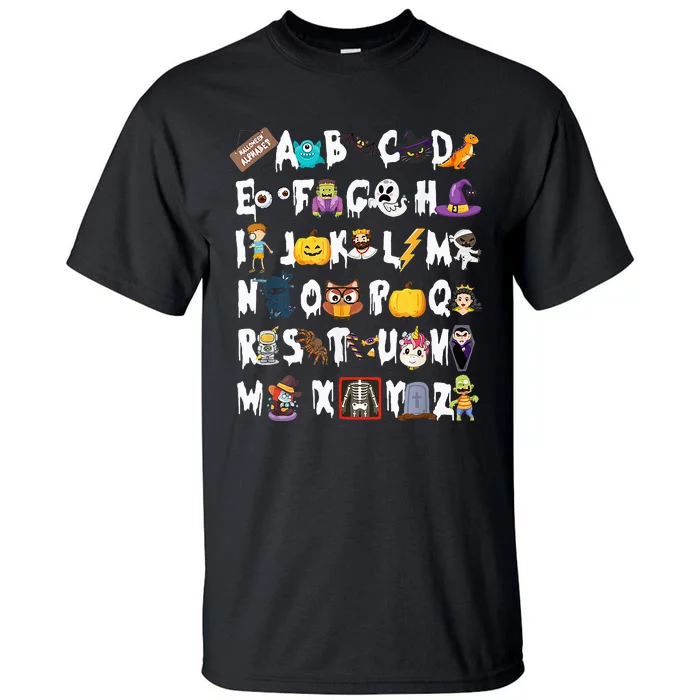 ABCs Learning Kindergarten Teacher Funny Halloween Alphabet Tall T-Shirt