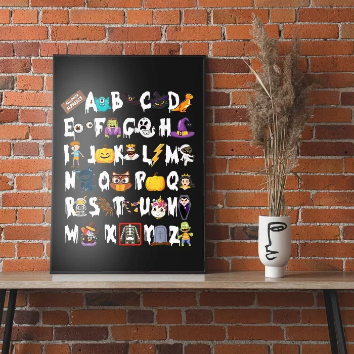 ABCs Learning Kindergarten Teacher Funny Halloween Alphabet Poster