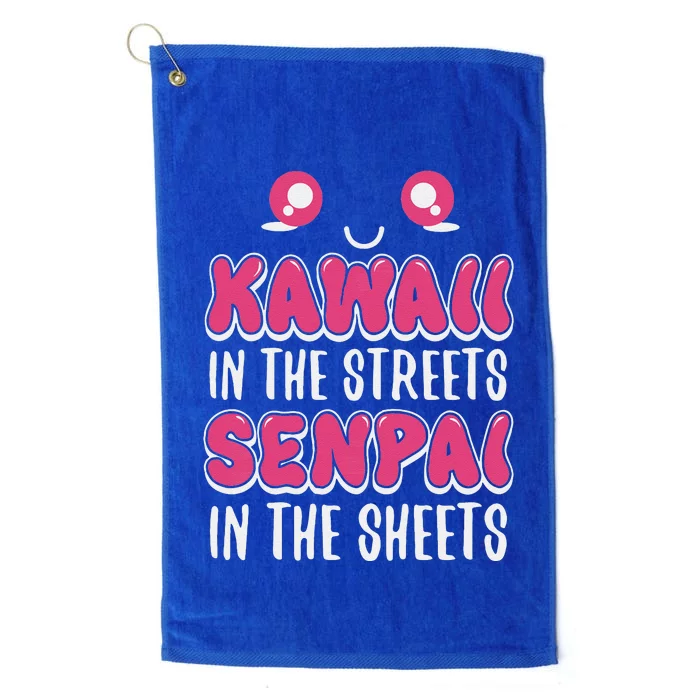 Anime Lover Kawaii On Streets Senpai In Sheets Platinum Collection Golf Towel