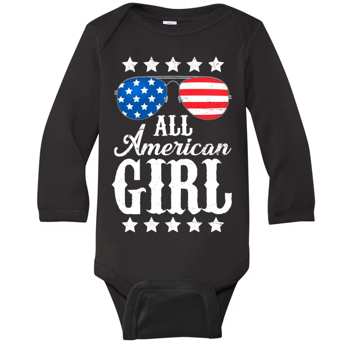 All American Girl Baby Long Sleeve Bodysuit