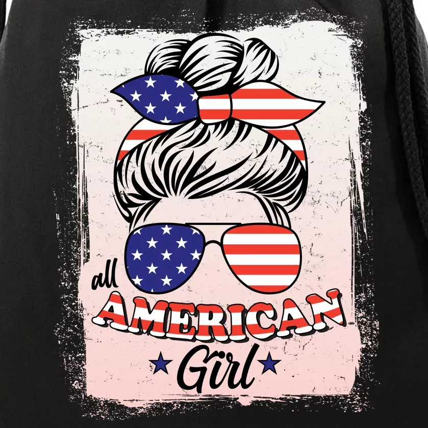 All American Girl USA American Flag Drawstring Bag