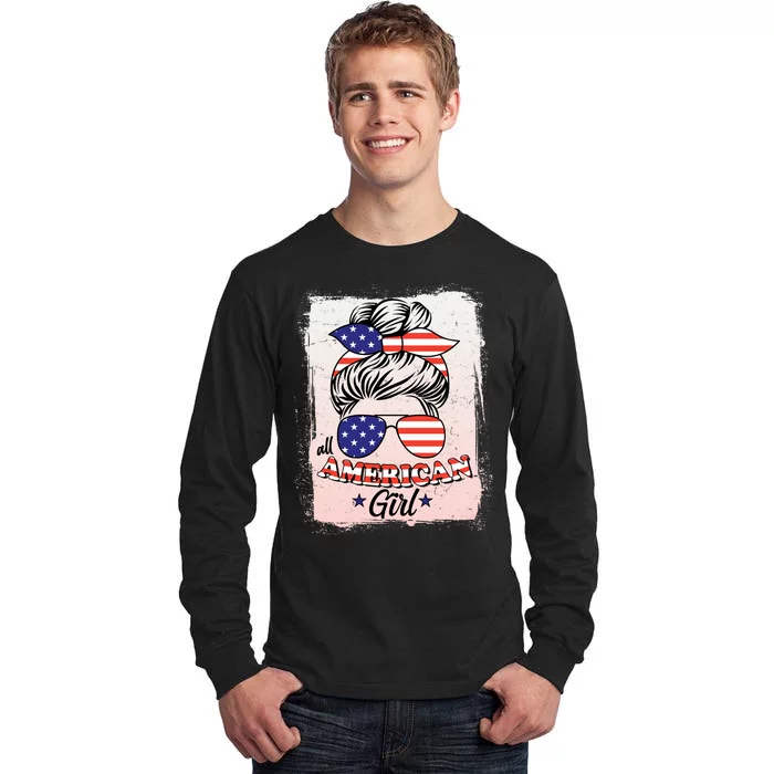 All American Girl USA American Flag Tall Long Sleeve T-Shirt