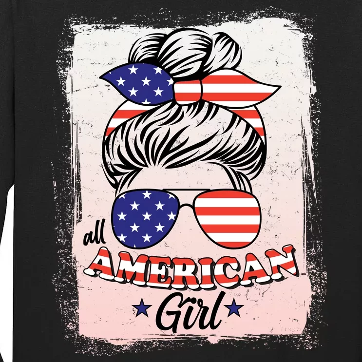 All American Girl USA American Flag Tall Long Sleeve T-Shirt