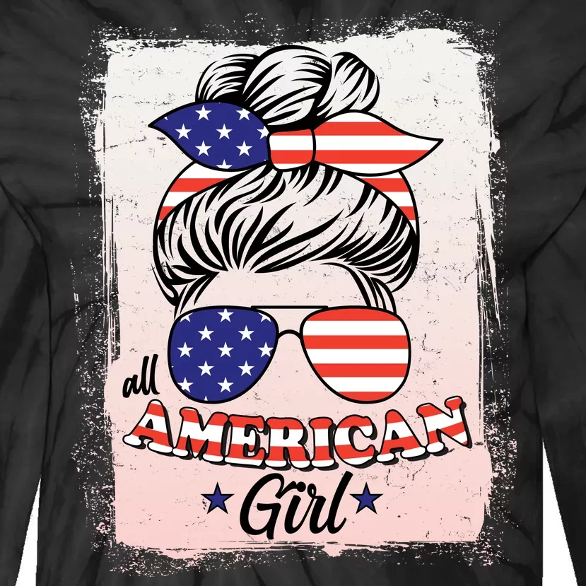 All American Girl USA American Flag Tie-Dye Long Sleeve Shirt