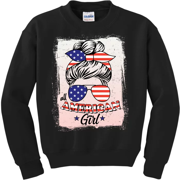 All American Girl USA American Flag Kids Sweatshirt