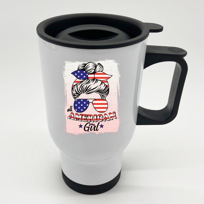 All American Girl USA American Flag Front & Back Stainless Steel Travel Mug