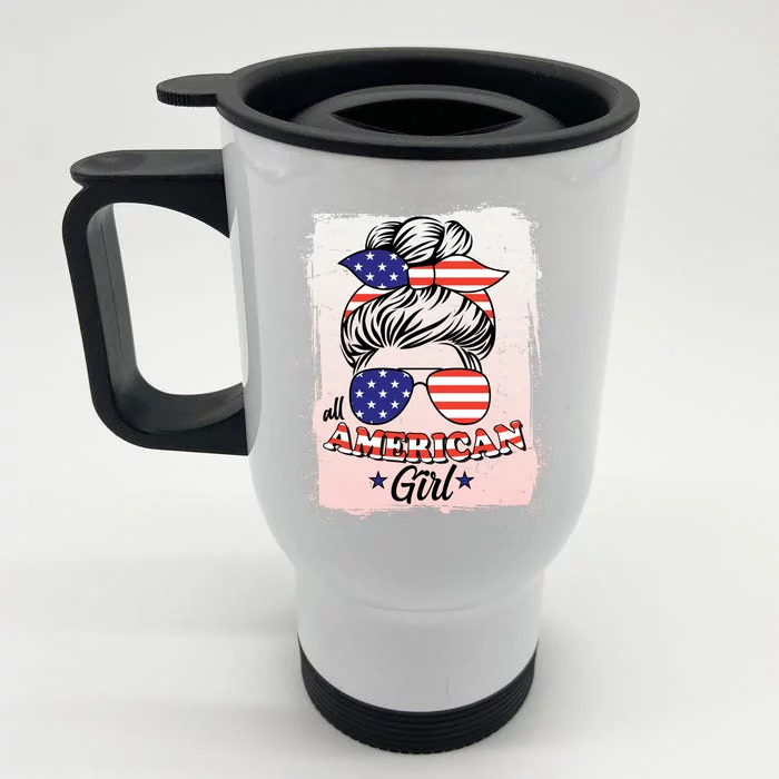 All American Girl USA American Flag Front & Back Stainless Steel Travel Mug