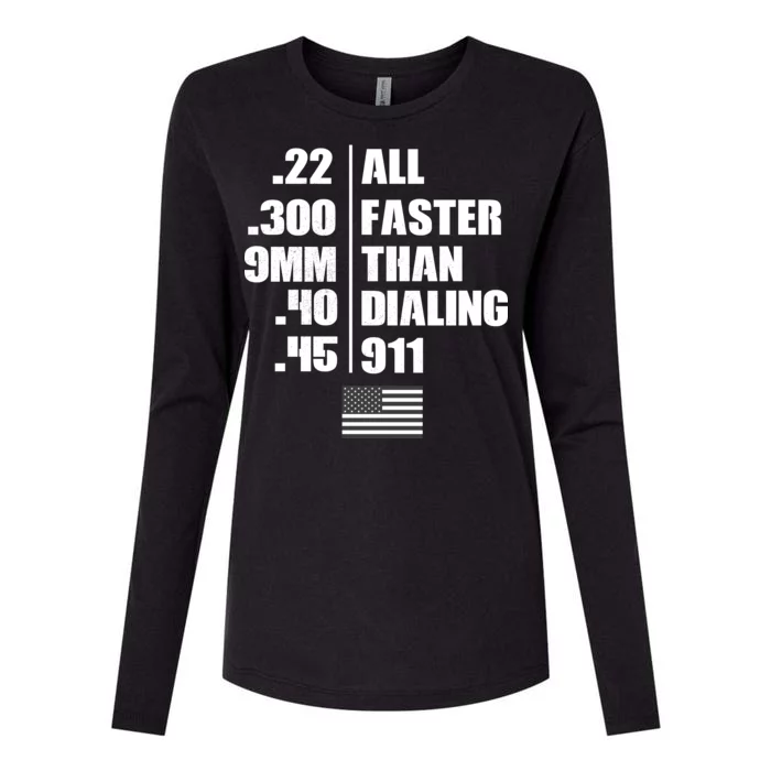 All Faster Than Dialing 911 Womens Cotton Relaxed Long Sleeve T-Shirt