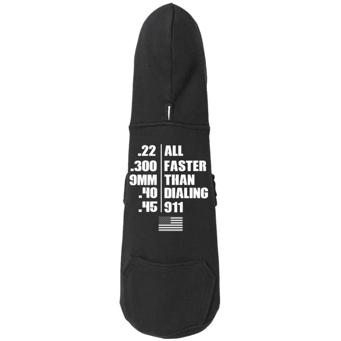 All Faster Than Dialing 911 Doggie 3-End Fleece Hoodie