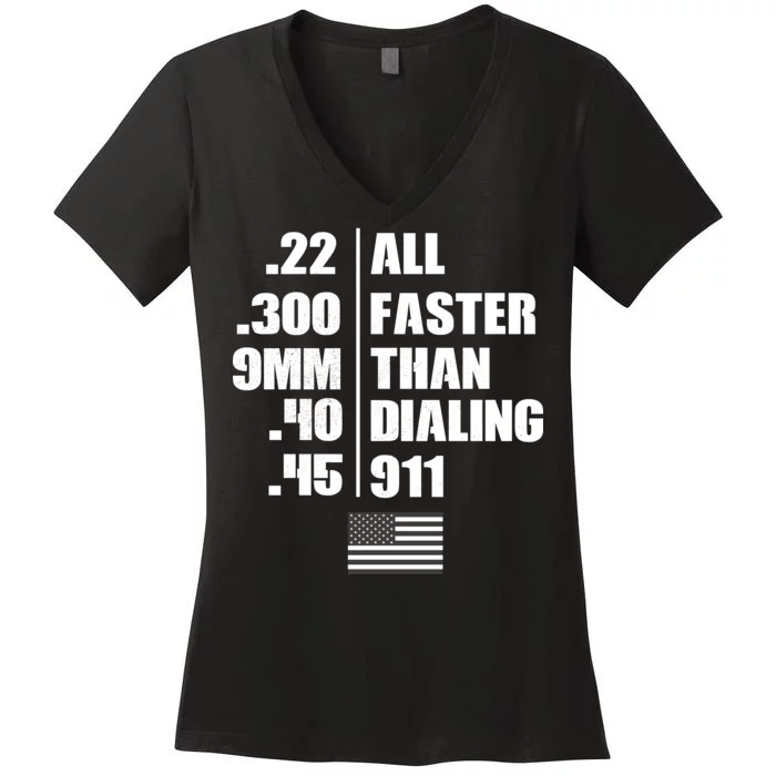 All Faster Than Dialing 911 Women's V-Neck T-Shirt