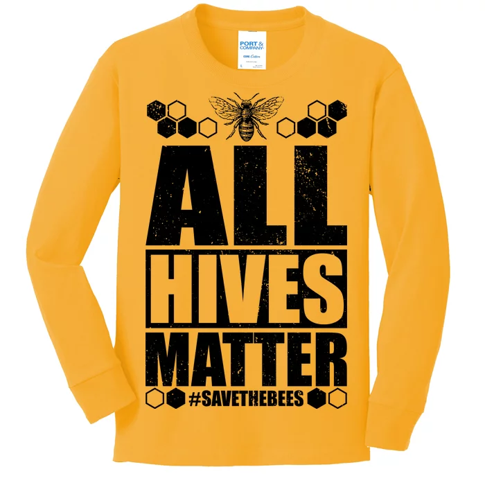 All Hives Matter Save The Bees Kids Long Sleeve Shirt