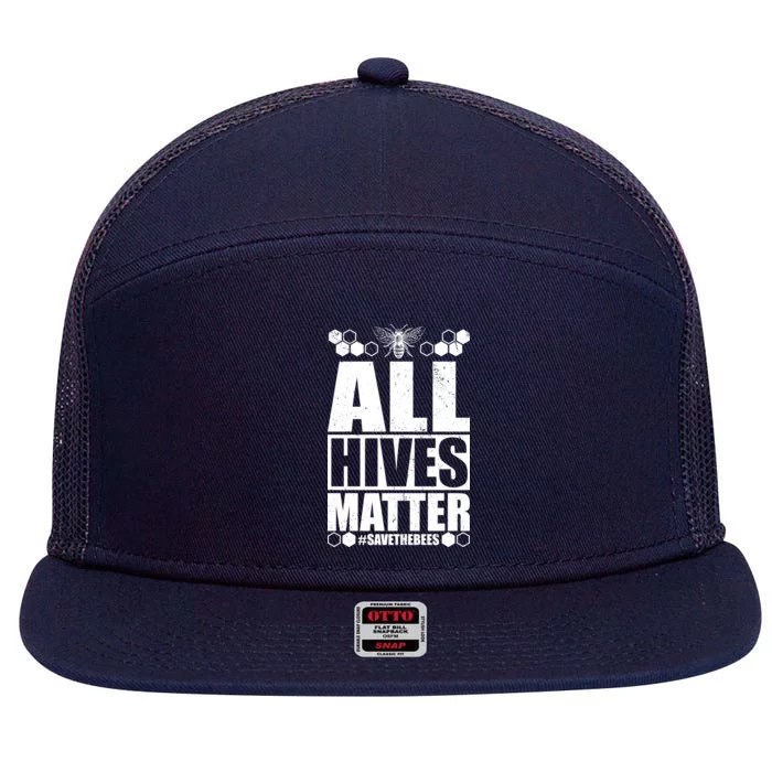 All Hives Matter Save The Bees 7 Panel Mesh Trucker Snapback Hat