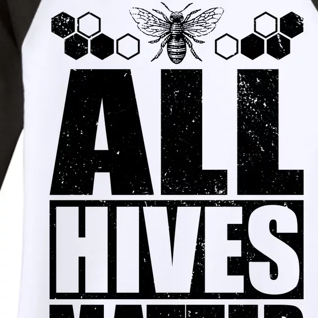 All Hives Matter Save The Bees Women's Tri-Blend 3/4-Sleeve Raglan Shirt