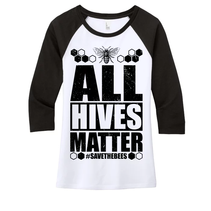 All Hives Matter Save The Bees Women's Tri-Blend 3/4-Sleeve Raglan Shirt