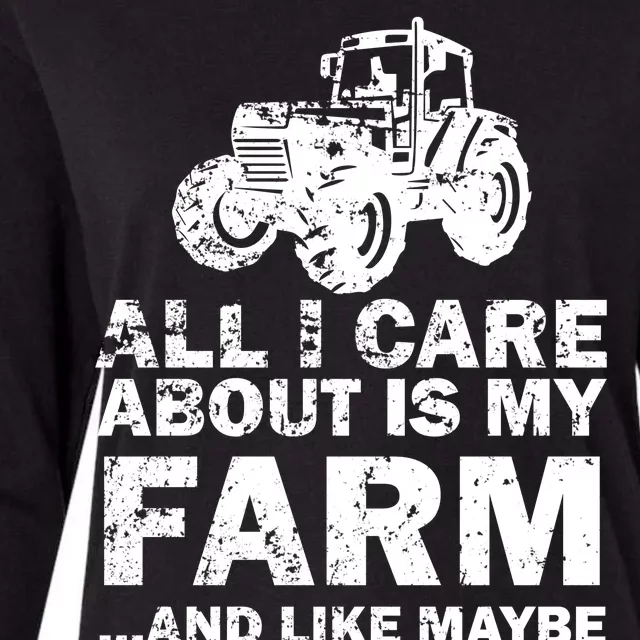 All I Care About is My Farm & Like 3 People Womens Cotton Relaxed Long Sleeve T-Shirt