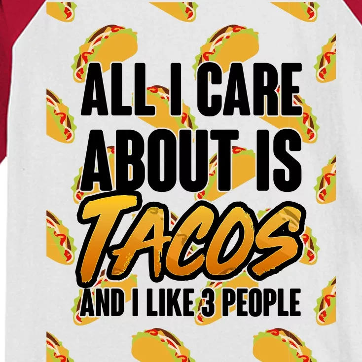 All I Care About Is Tacos Kids Colorblock Raglan Jersey