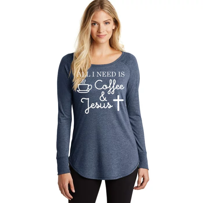 All I Need is Coffee and Jesus Women's Perfect Tri Tunic Long Sleeve Shirt