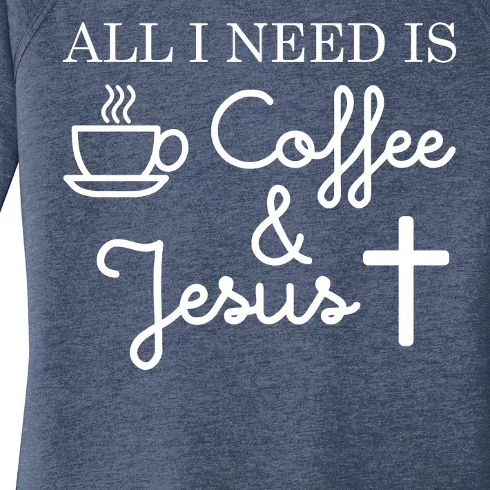 All I Need is Coffee and Jesus Women's Perfect Tri Tunic Long Sleeve Shirt