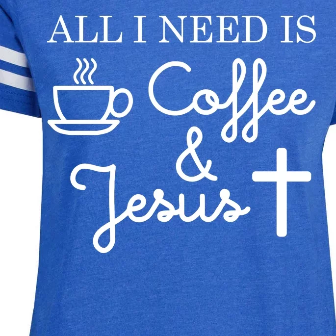 All I Need is Coffee and Jesus Enza Ladies Jersey Football T-Shirt