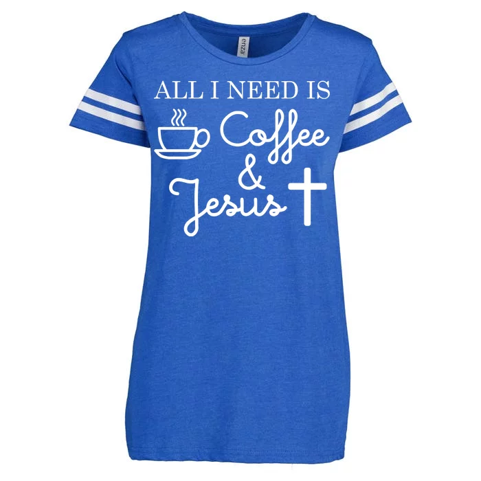 All I Need is Coffee and Jesus Enza Ladies Jersey Football T-Shirt