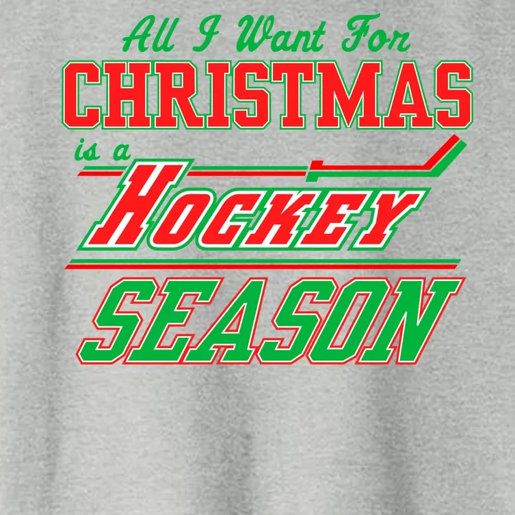 All I Want For Christmas Is A Hockey Season Women's Crop Top Tee