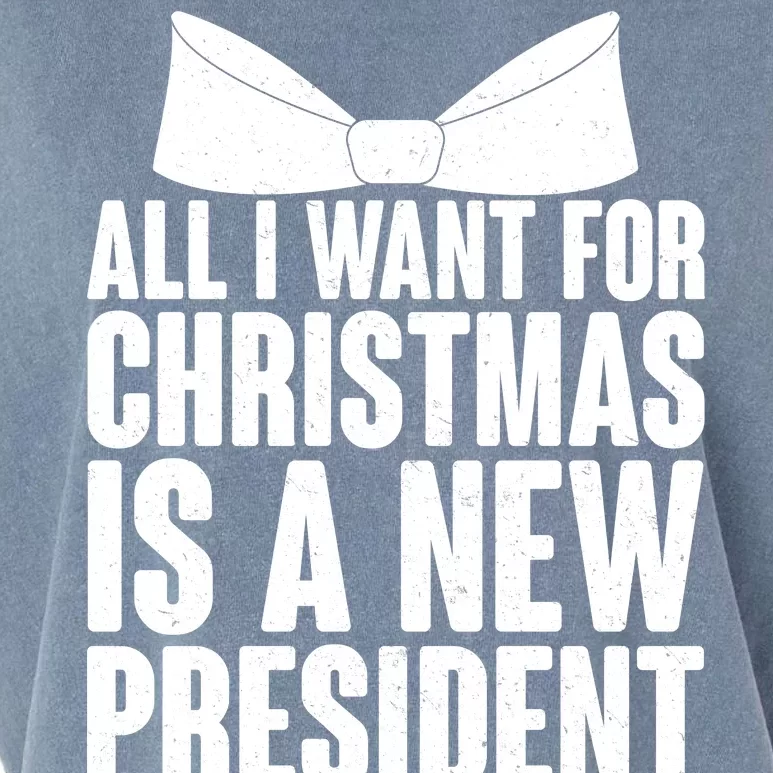 All I Want For Christmas Is A New President Garment-Dyed Women's Muscle Tee